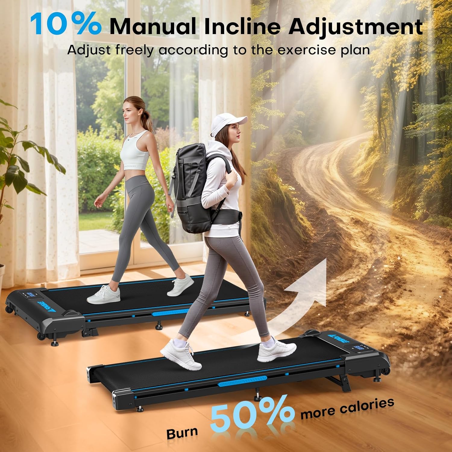 FOUSAE Walking Pad (6.2MPH) — Powerful & Silent 2.75 HP Brushless Motor