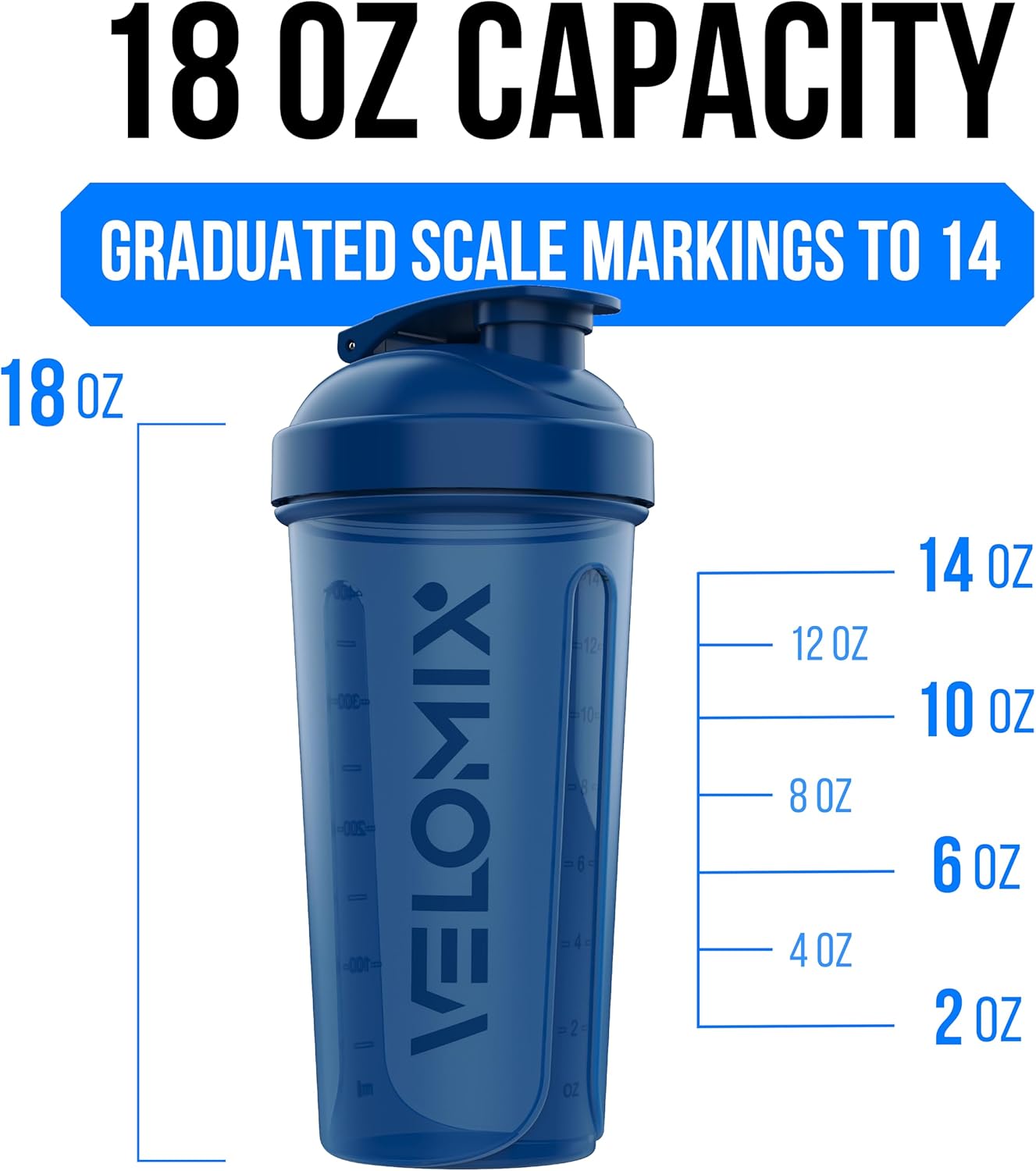 VELOMIX 18oz Shaker Bottles (3-Pack) — CLEAN IN A JIFFY - Our bottle shaker