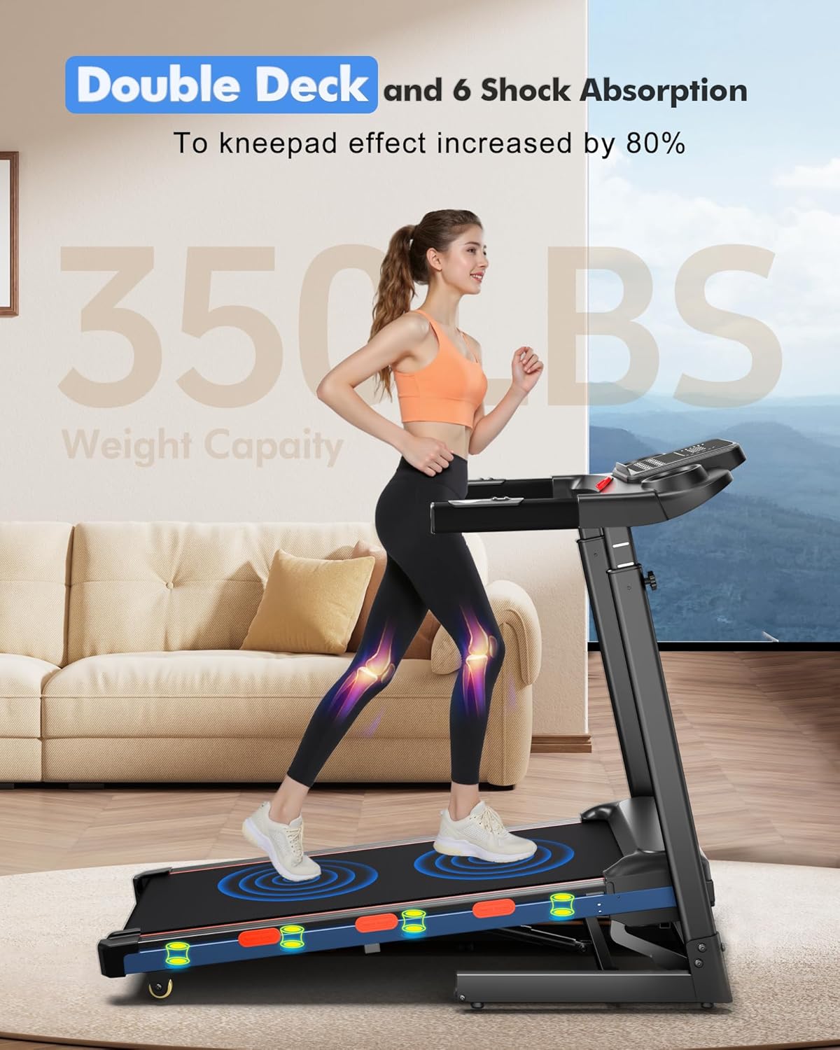 EVKRUN 15% Auto-Incline Treadmill — ***【Console/App Control - Easily Master Your Training】*** The