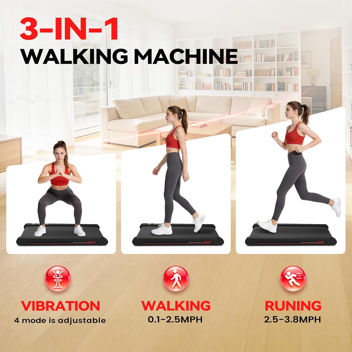 Freepi Vibration Walking Pad — LED Display & Fitness App