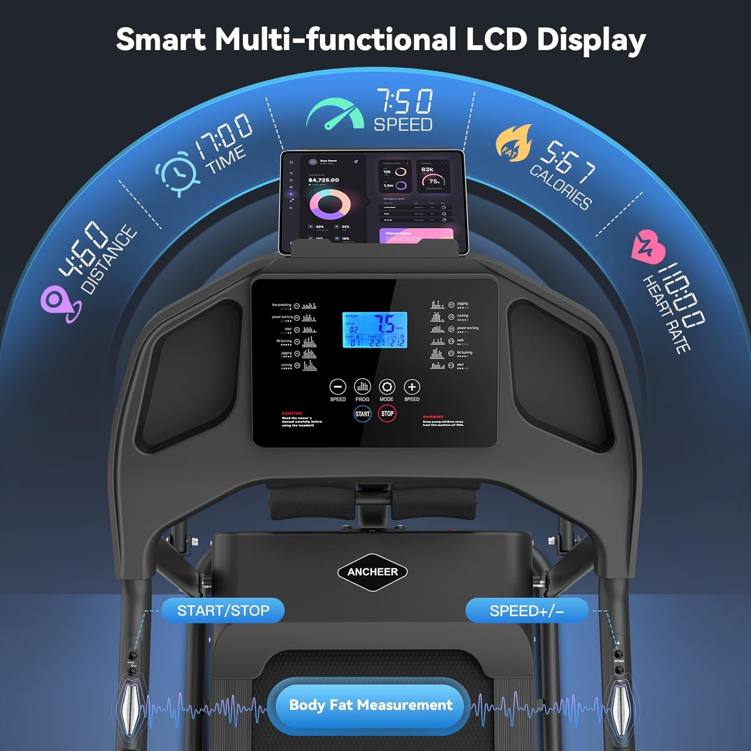 ANCHEER Folding Treadmill — 💥 Powerful 3.5 Hp Motor & 350 Lbs Capacity