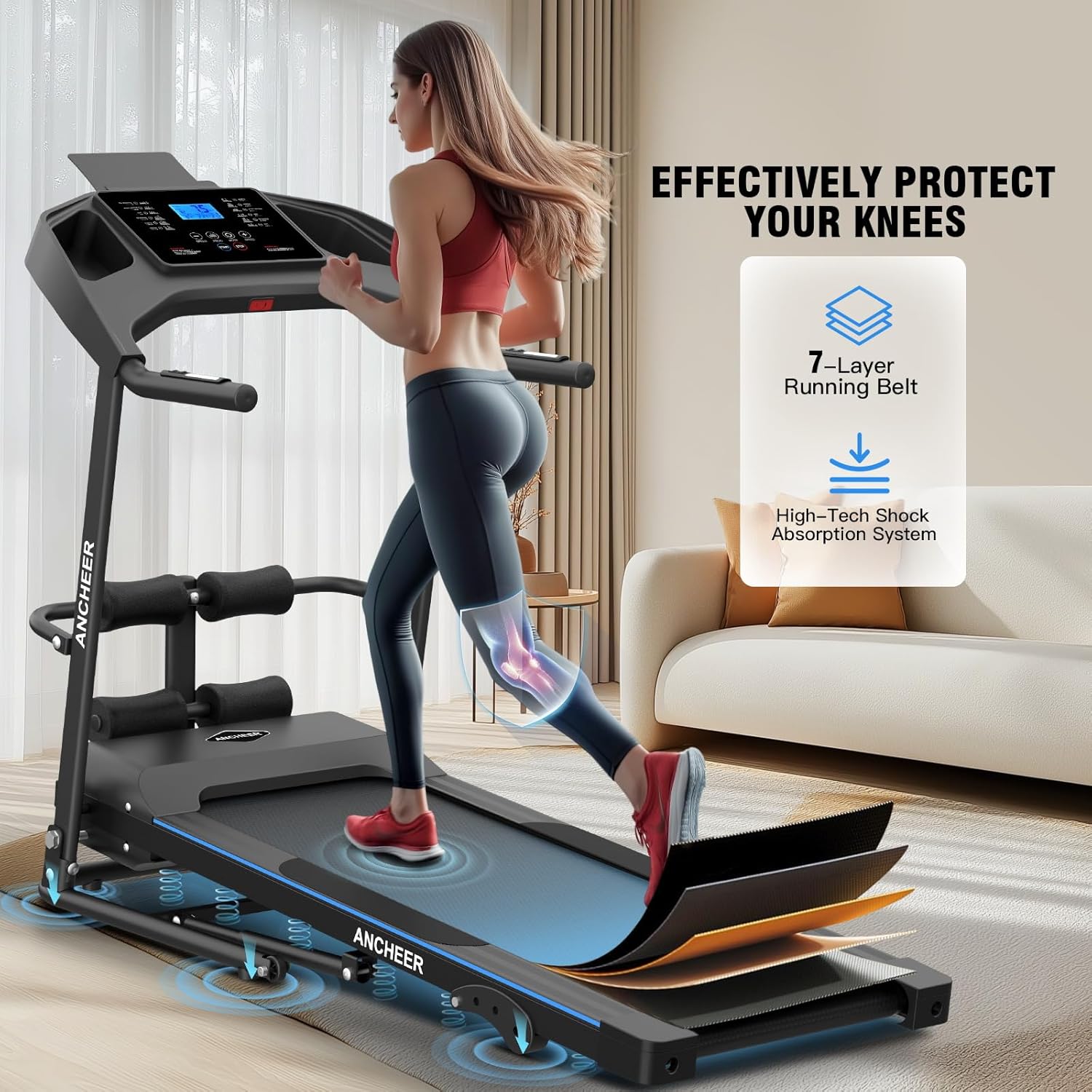 ANCHEER Folding Treadmill — 🎯 12 Preset Programs for All Levels